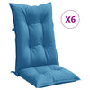 Cuscini da sedia Vidaxl 6 St High Back 120x50x7 Cm Miscelato blu miscelato