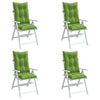 Cojines de silla Vidaxl 4 st alto en la parte posterior 120x50x7 cm de tela mixta verde