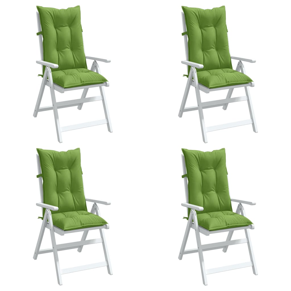 Cojines de silla Vidaxl 4 st alto en la parte posterior 120x50x7 cm de tela mixta verde