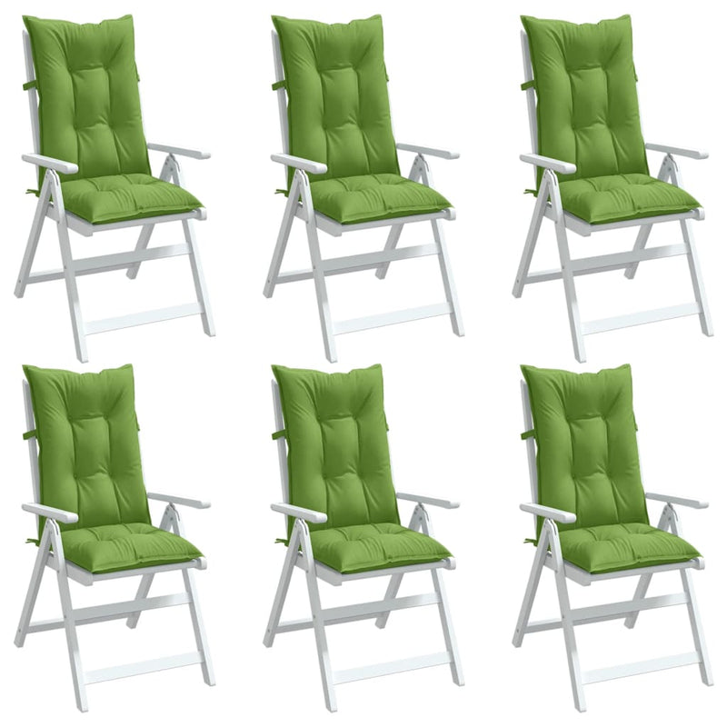 Cuscini da sedia Vidaxl 6 St High Back 120x50x7 cm in tessuto misto verde
