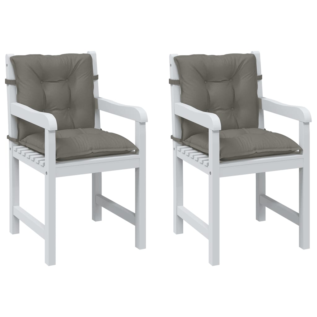 Cojines de silla de Vidaxl 2 pcs Back 100x50x7 CM Fabric de color gris oscuro