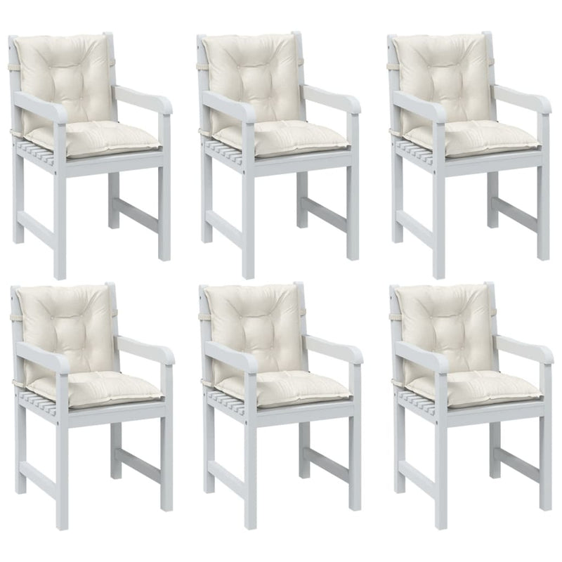Cuscini da sedia Vidaxl 6 pezzi Bassdo schiena 100x50x7 cm Crema miscelata