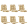 Cojines de silla Vidaxl 6 pcs Back 100x50x7 CM Fabric beige mixta