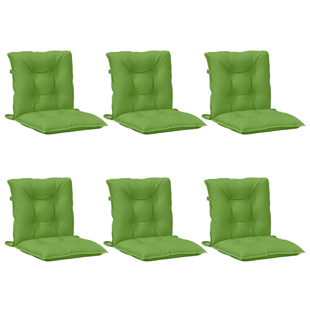 Vidaxl stoelkussens 6 st lage rug 100x50x7 cm stof gemêleerd groen