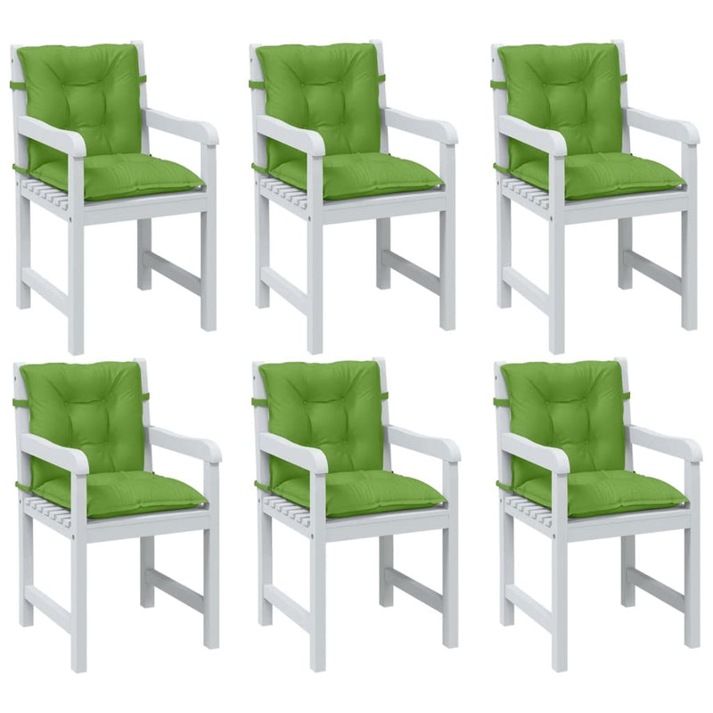 Cuscini da sedia Vidaxl 6 pezzi Bassero posteriore 100x50x7 cm Verde miscelato