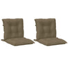 Cuscini da sedia Vidaxl 2 pezzi Bassero posteriore 100x50x7 cm Taupe miscelata