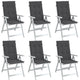 Cuscini da sedia Vidaxl 6 St High Back 120x50x4 cm in tessuto miscelato Antracite