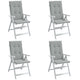 Cuscini da sedia Vidaxl 4 St High Back 120x50x4 cm Grigio chiaro