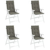 Cuscini da sedia Vidaxl 4 St High Back 120x50x4 cm Grigio scuro