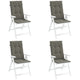 Cuscini da sedia Vidaxl 4 St High Back 120x50x4 cm Grigio scuro
