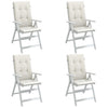 Cuscini da sedia Vidaxl 4 St High Back 120x50x4 cm Crema miscelata