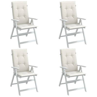 Cuscini da sedia Vidaxl 4 St High Back 120x50x4 cm Crema miscelata