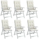 Cuscini da sedia Vidaxl 6 St High Back 120x50x4 cm Crema miscelata