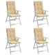 Cuscini da sedia Vidaxl 4 St High Back 120x50x4 cm in tessuto miscelato beige