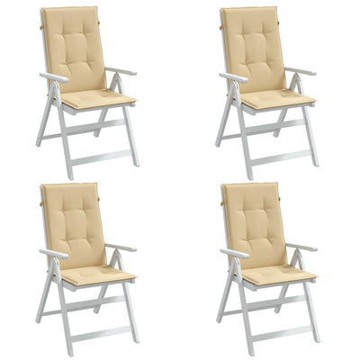 Cuscini da sedia Vidaxl 4 St High Back 120x50x4 cm in tessuto miscelato beige