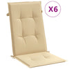 Cuscini da sedia Vidaxl 6 St High Back 120x50x4 in tessuto misto di tessuto misto