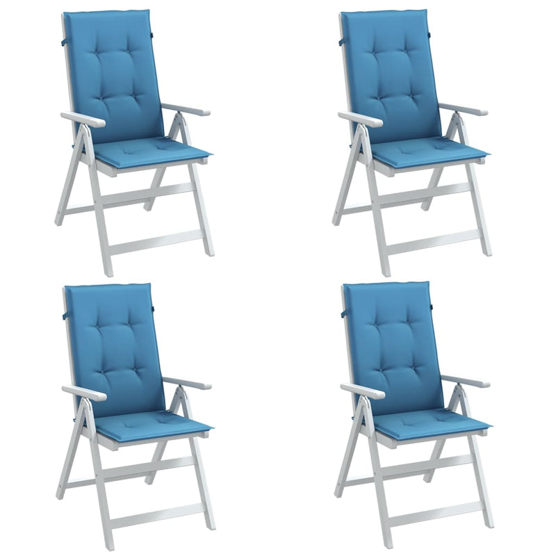 Cuscini da sedia Vidaxl 4 St High Back 120x50x4 Cm Miscelato blu miscelato