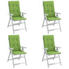 Cuscini da sedia Vidaxl 4 St High Back 120x50x4 cm in tessuto misto verde