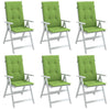 Cuscini da sedia Vidaxl 6 St High Back 120x50x4 cm in tessuto misto verde
