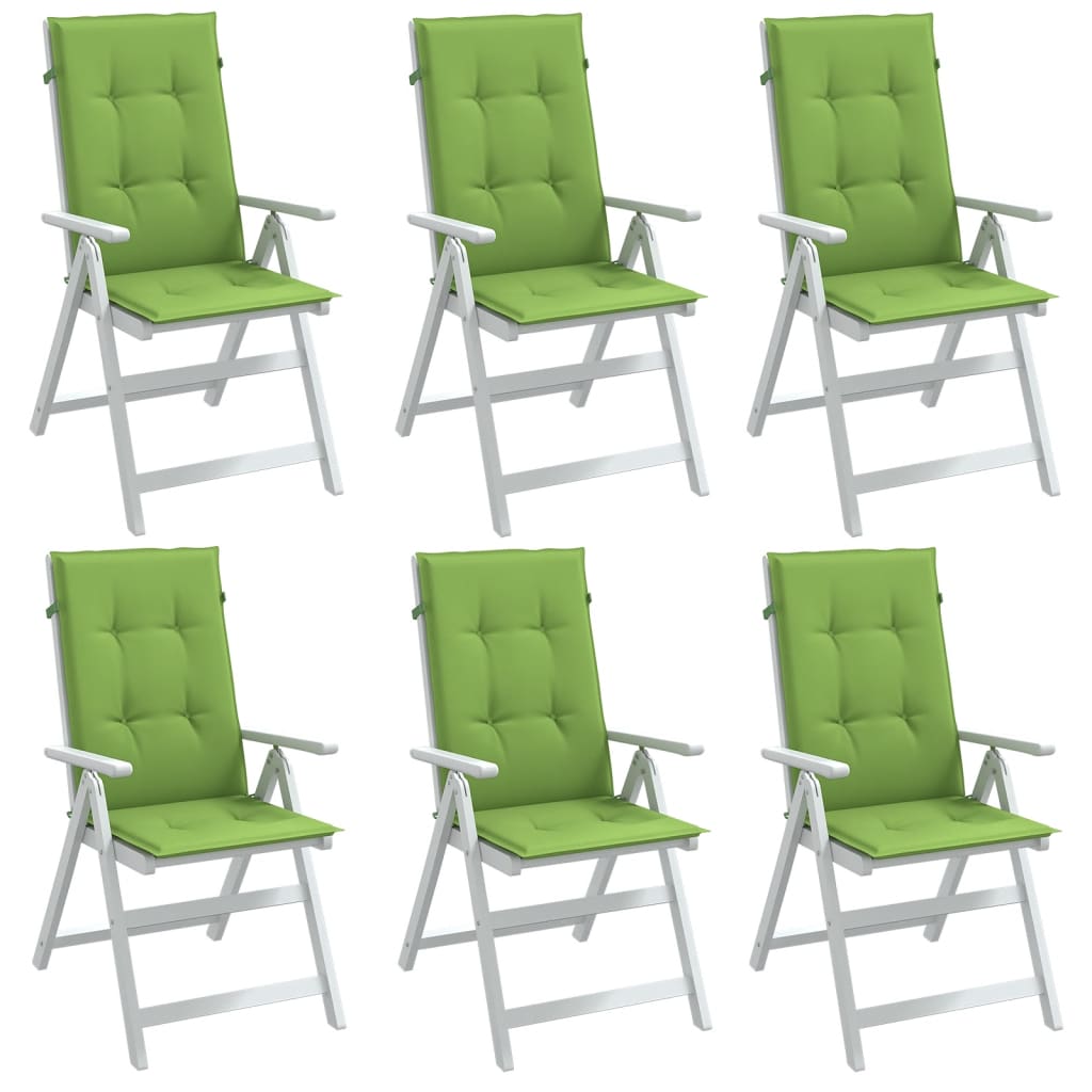 Cuscini da sedia Vidaxl 6 St High Back 120x50x4 cm in tessuto misto verde