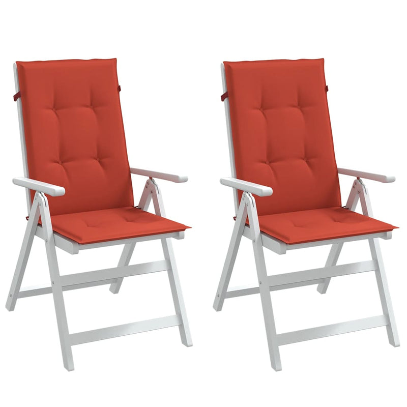 Cuscini da sedia Vidaxl 2 St Hight Back 120x50x4 cm Rosso miscelato