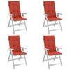 Cuscini da sedia Vidaxl 4 St High Back 120x50x4 CM Miscelato rosso