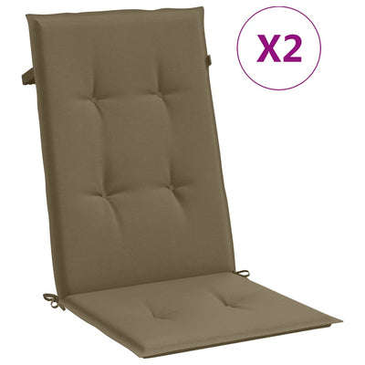 Cuscini da sedia Vidaxl 2 St High Back 120x50x4 cm tessuto misto misto