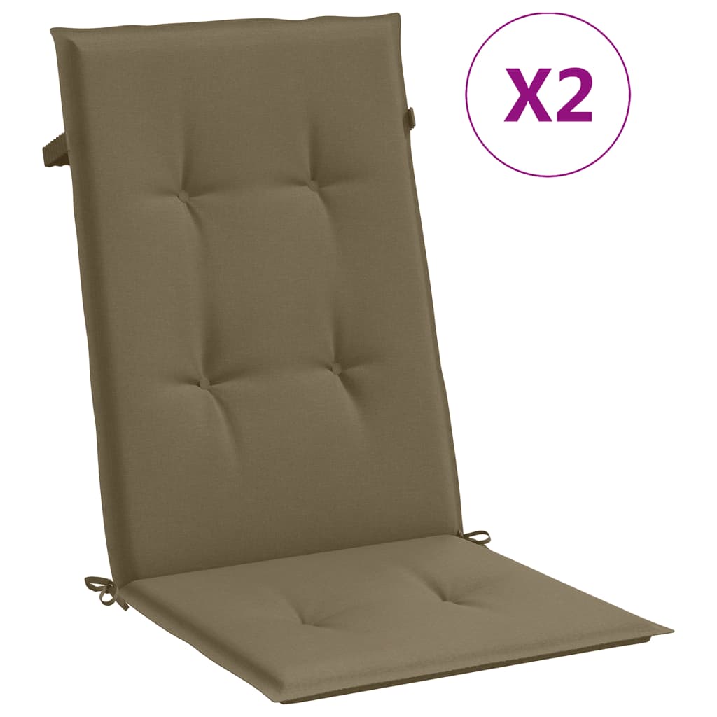Cuscini da sedia Vidaxl 2 St High Back 120x50x4 cm tessuto misto misto