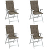 Cojines de silla Vidaxl 4 st altura 120x50x4 cm de tela mixta