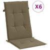 Cuscini da sedia Vidaxl 6 St High Back 120x50x4 cm tessuto misto misto