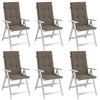 Cuscini da sedia Vidaxl 6 St High Back 120x50x4 cm tessuto misto misto