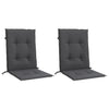 Cuscini da sedia Vidaxl 2 pezzi Bassero posteriore 100x50x4 cm Antracite miscelato