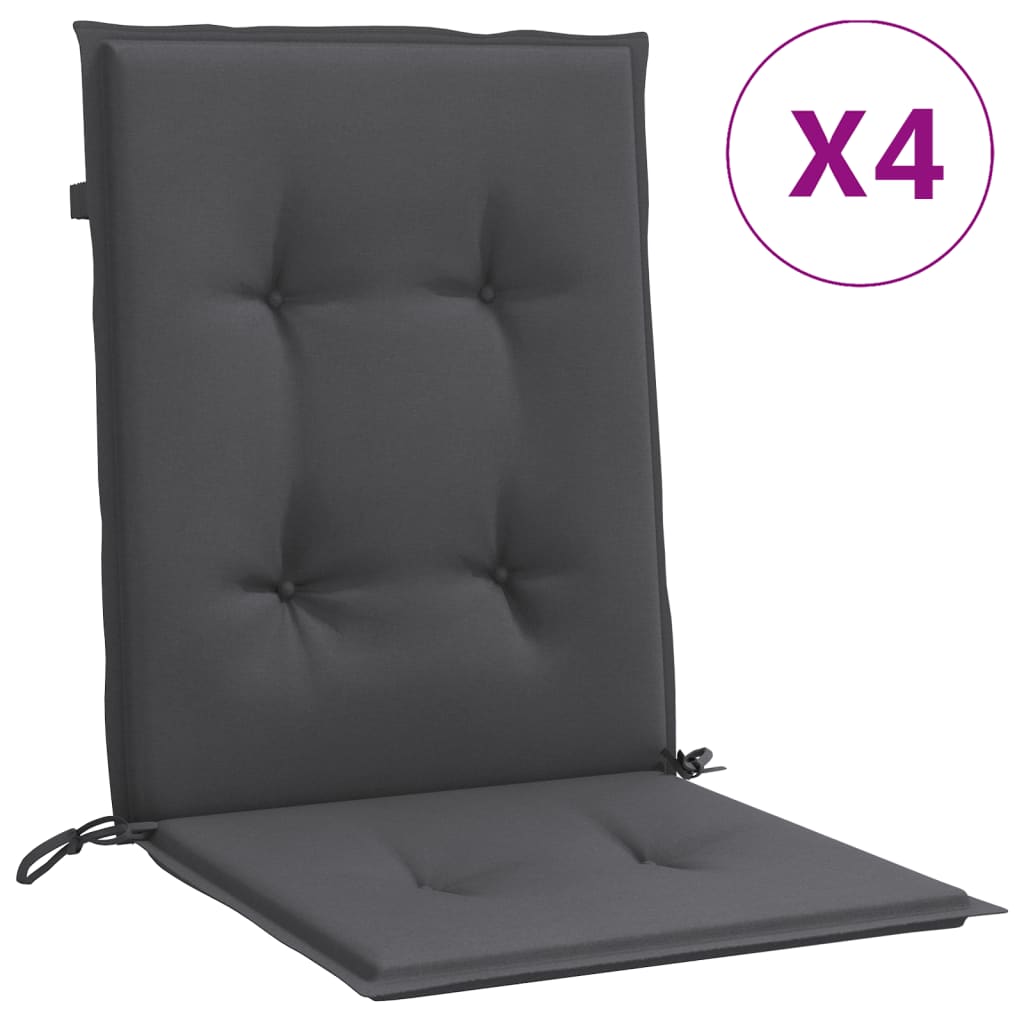 Cuscini da sedia Vidaxl 4 pezzi Bassdo schiena 100x50x4 cm Antracite miscelata
