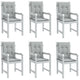 Cuscini da sedia Vidaxl 6 pezzi Bassdo schiena 100x50x4 cm Grigio chiaro