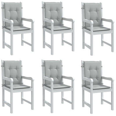 Cuscini da sedia Vidaxl 6 pezzi Bassdo schiena 100x50x4 cm Grigio chiaro