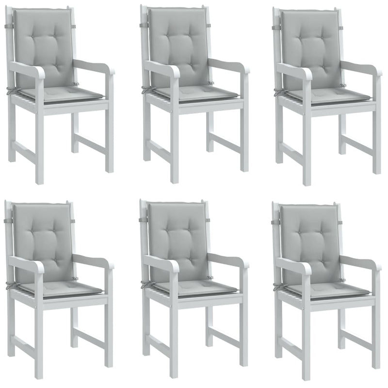 Cuscini da sedia Vidaxl 6 pezzi Bassdo schiena 100x50x4 cm Grigio chiaro