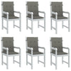 Cojines de silla Vidaxl 6 pcs Back 100x50x4 CM Fabric de color gris oscuro