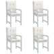 Cuscini da sedia Vidaxl 4 pezzi Bassa schiena 100x50x4 cm Crema miscelata