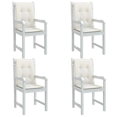 Cuscini da sedia Vidaxl 4 pezzi Bassa schiena 100x50x4 cm Crema miscelata