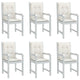 Cojines de silla Vidaxl 6 pcs Back 100x50x4 CM Fabric Cream Mixed Cream