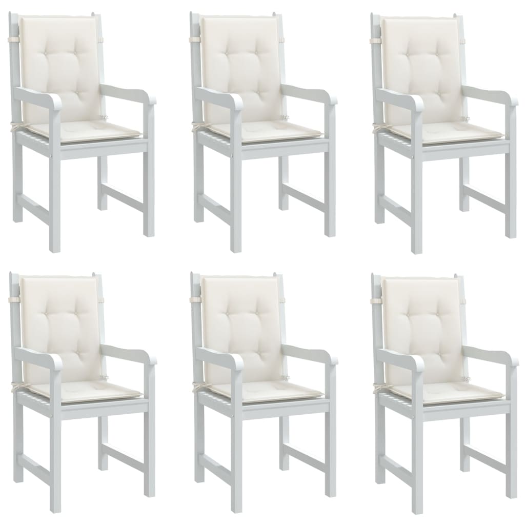 Cuscini da sedia Vidaxl 6 pezzi Bassdo schiena 100x50x4 cm Crema mista mista