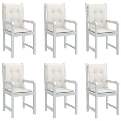 Cuscini da sedia Vidaxl 6 pezzi Bassdo schiena 100x50x4 cm Crema mista mista
