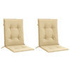 Cuscini da sedia Vidaxl 2 pezzi Bassero posteriore 100x50x4 cm Fabric misto beige