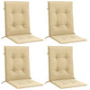 Cojines de silla Vidaxl 4 pcs Back 100x50x4 CM Fabric Beige