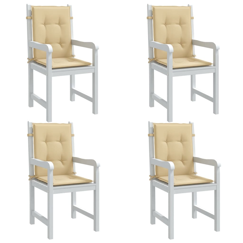 Cuscini da sedia Vidaxl 4 pezzi Bassero posteriore 100x50x4 cm Fabric misto beige