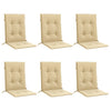 Cojines de silla Vidaxl 6 pcs Back 100x50x4 CM Fabric beige mixta