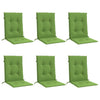 Cuscini da sedia Vidaxl 6 pezzi Bassdo schiena 100x50x4 cm Verde miscelato