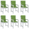 Cuscini da sedia Vidaxl 6 pezzi Bassdo schiena 100x50x4 cm Verde miscelato