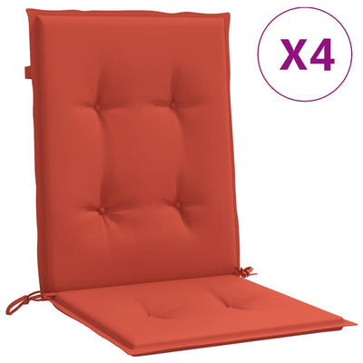 Vidaxl Chair cushions 4 pcs Low back 100x50x4 cm Fabric mixed red