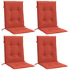 Cojines de silla Vidaxl 4 PCS Back 100x50x4 CM Fabric Rojo